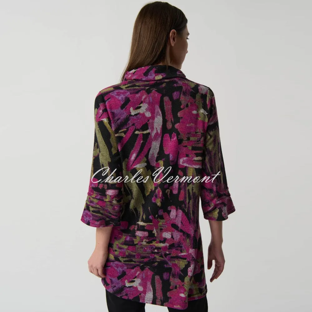 Joseph Ribkoff Abstract Print Cowl Neck Tunic Top - Style 233056