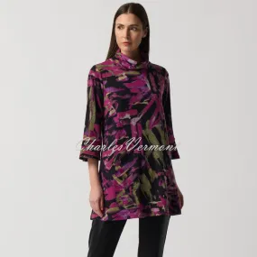 Joseph Ribkoff Abstract Print Cowl Neck Tunic Top - Style 233056