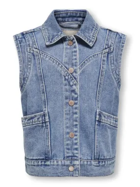 Kids OnlyKogkennedy Sl Dnm Waistcoat Bj - Azzurro