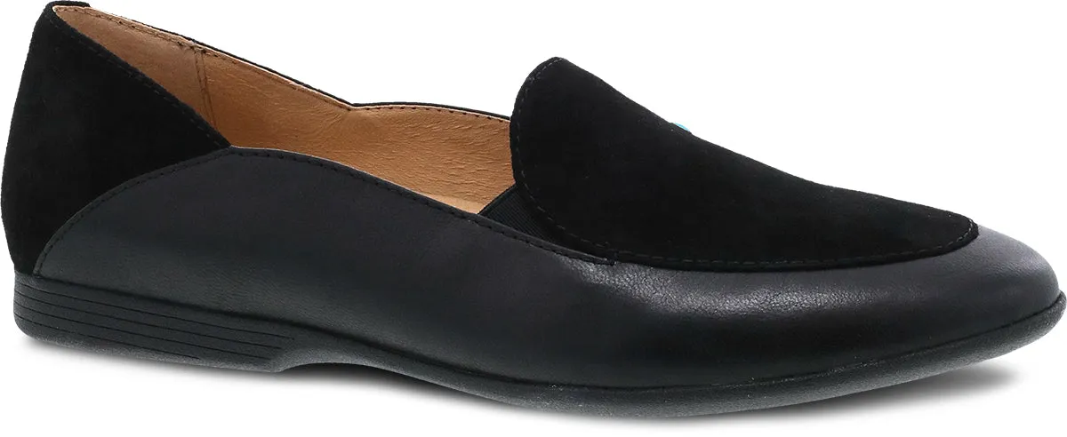 Lace Black Glazed Leather Flat