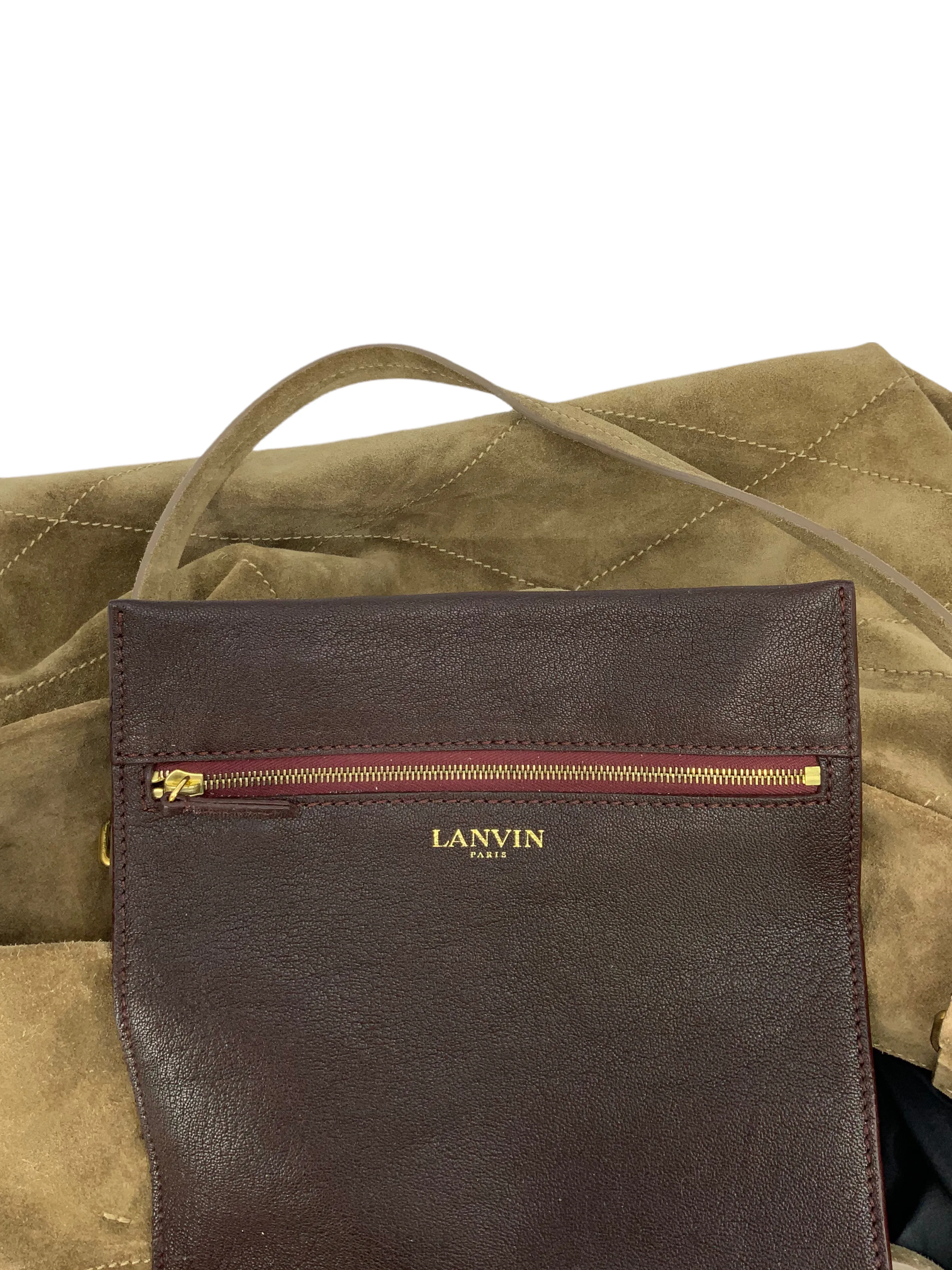 LANVIN Suede Quilted Carry Me Tote Bag