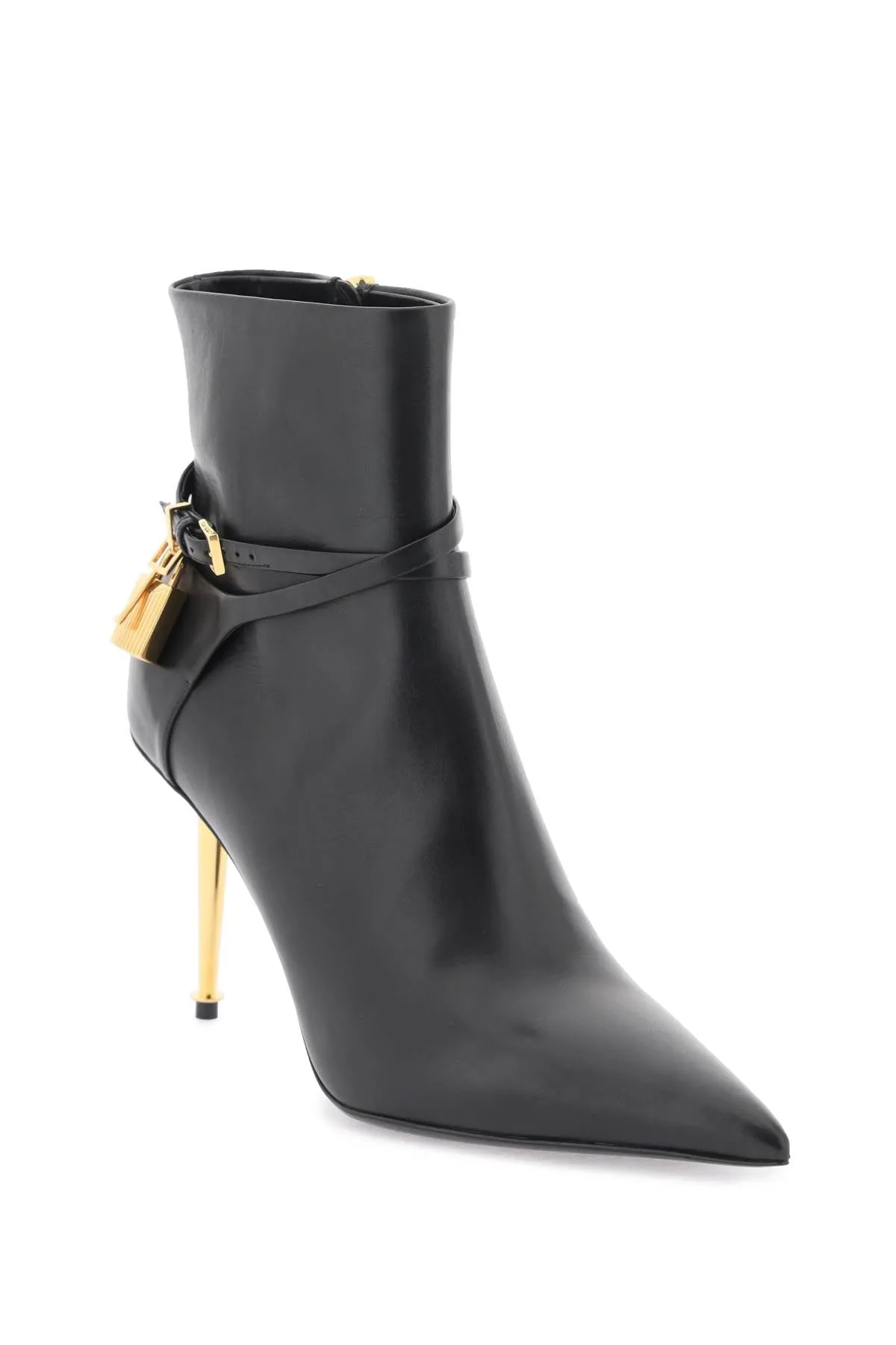 Leather Ankle Boots With Padlock