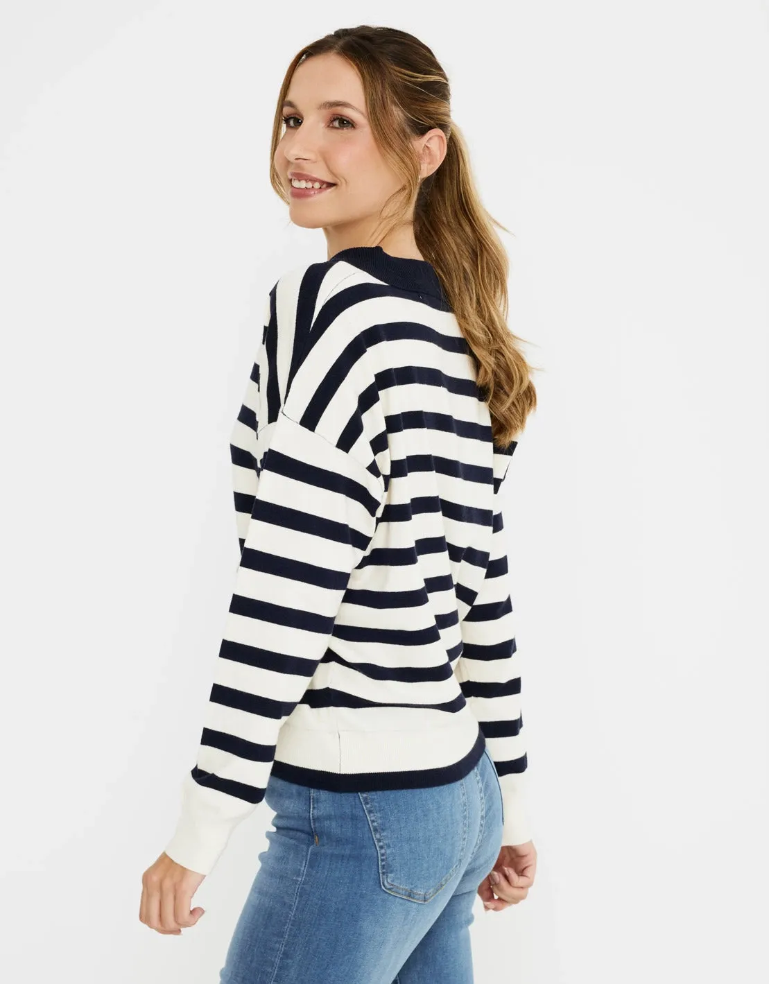 Long Sleeve Striped Sweater - Nataxa