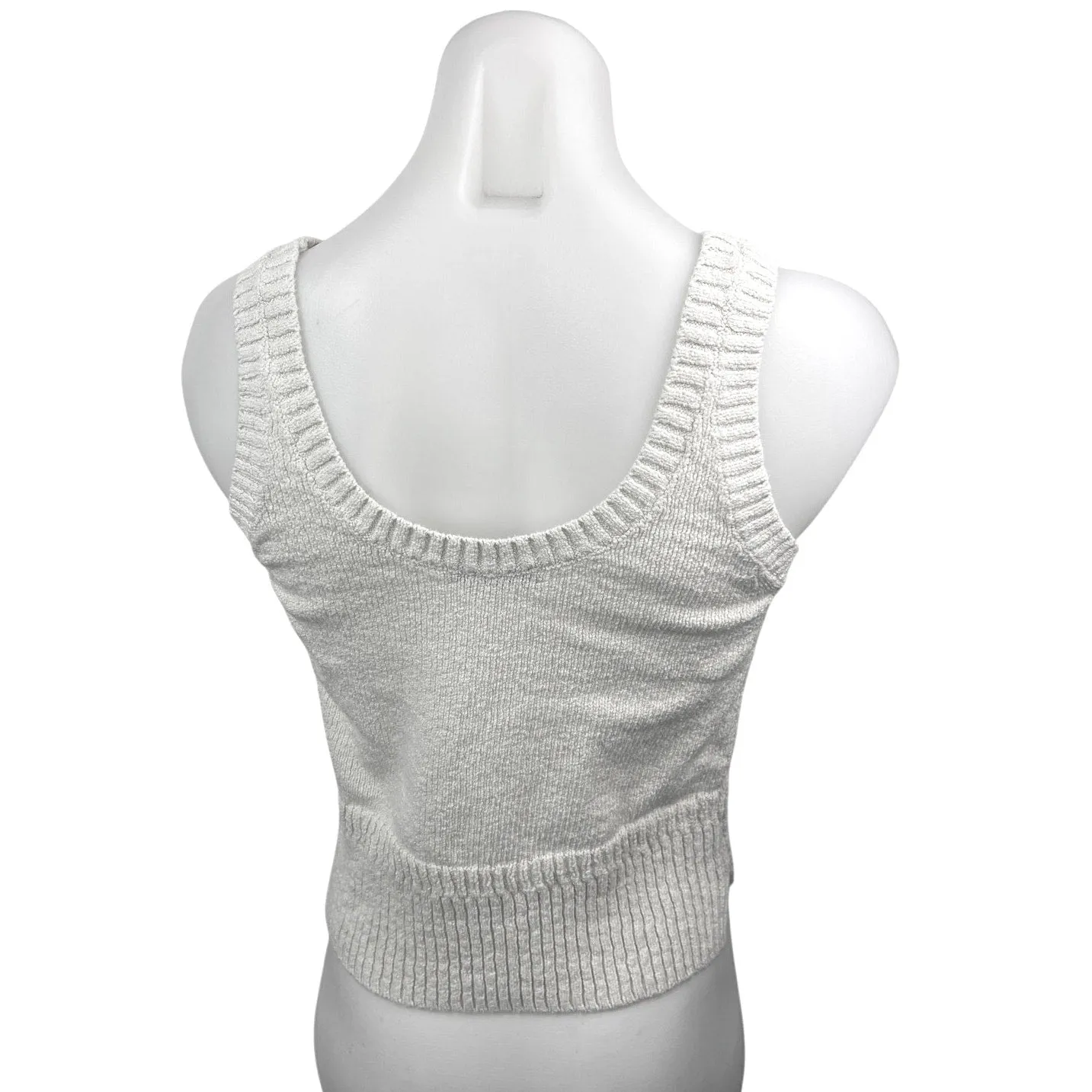 Madewell Minton White Knit Sleeveless Scoop Neck Crop Sweater Tank Top Size XS