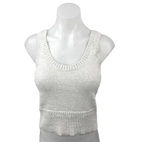 Madewell Minton White Knit Sleeveless Scoop Neck Crop Sweater Tank Top Size XS