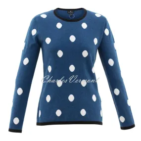 Marble Spot Sweater - Style 6385-170 (Marine Blue / Black / Ivy)