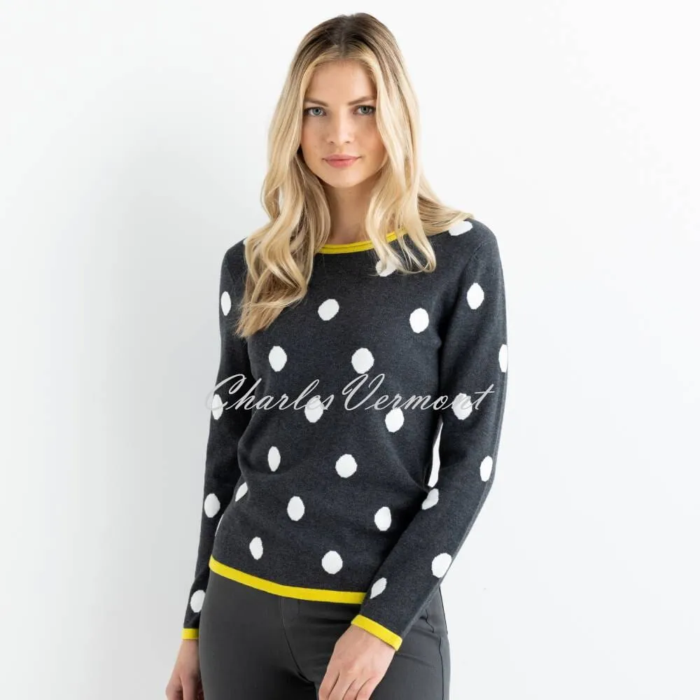 Marble Spot Sweater - Style 6385-189 (Charcoal / Chartreuse)