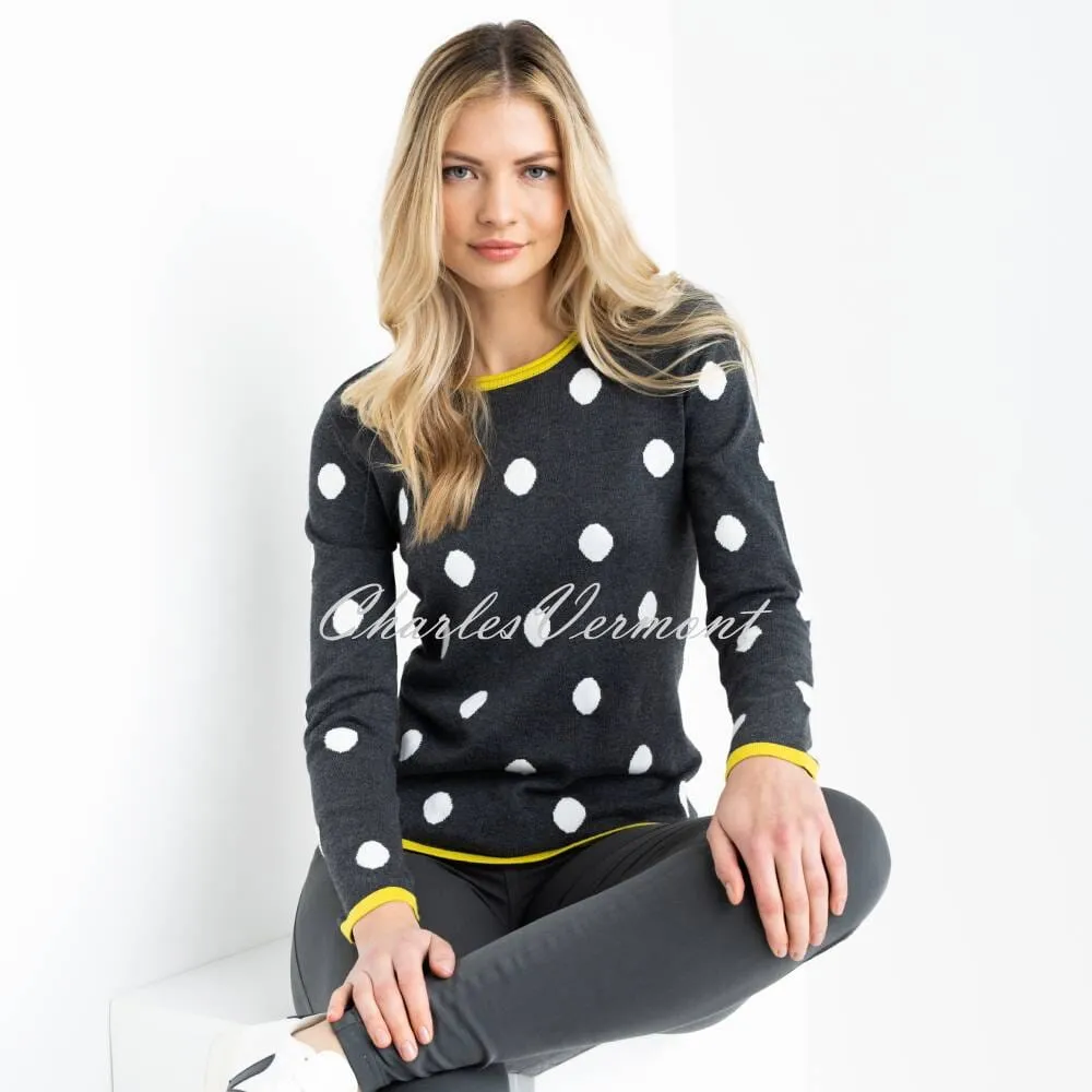 Marble Spot Sweater - Style 6385-189 (Charcoal / Chartreuse)