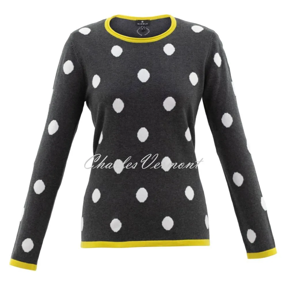 Marble Spot Sweater - Style 6385-189 (Charcoal / Chartreuse)