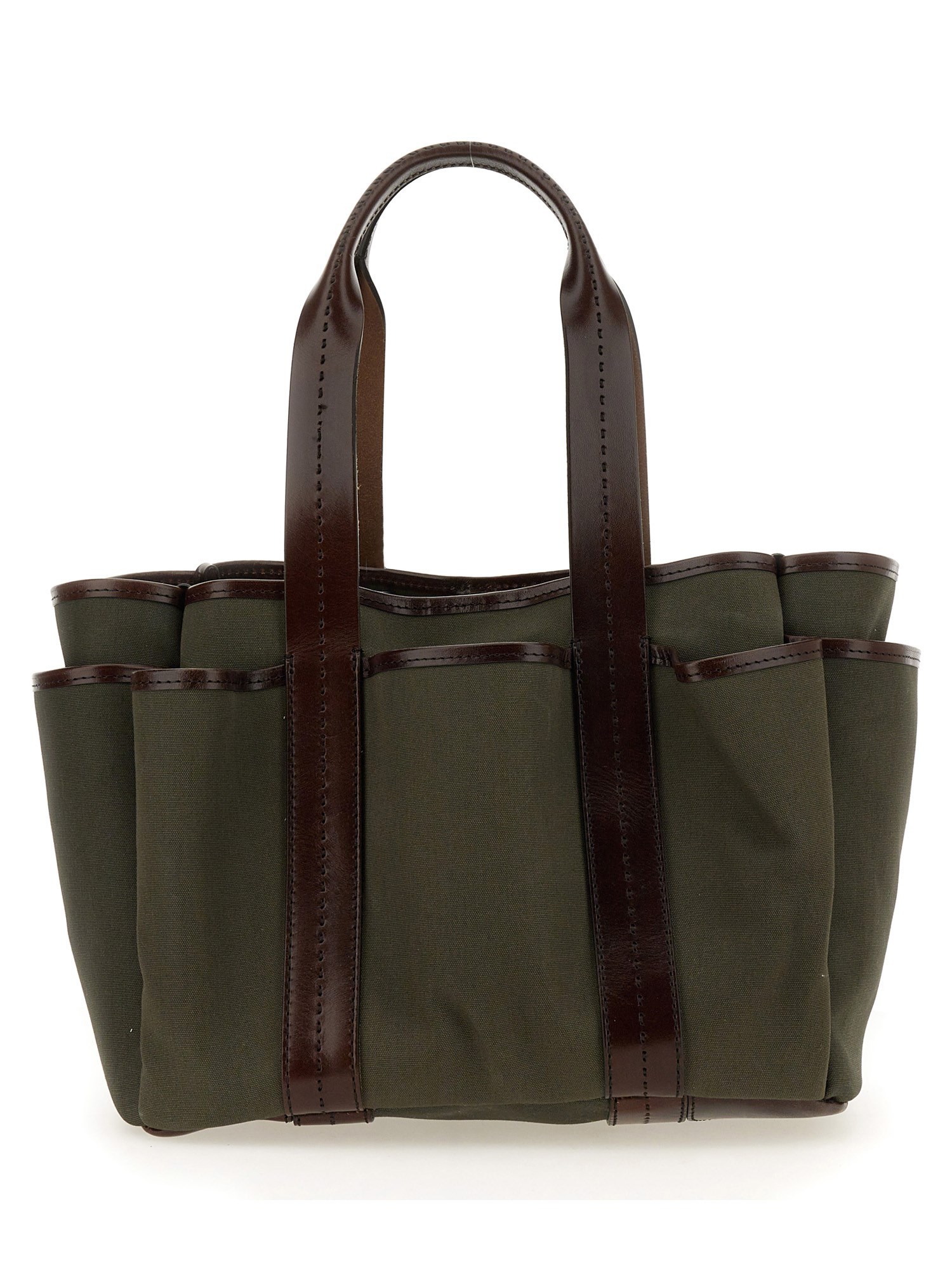 MAX MARA    CANVAS AND LEATHER 