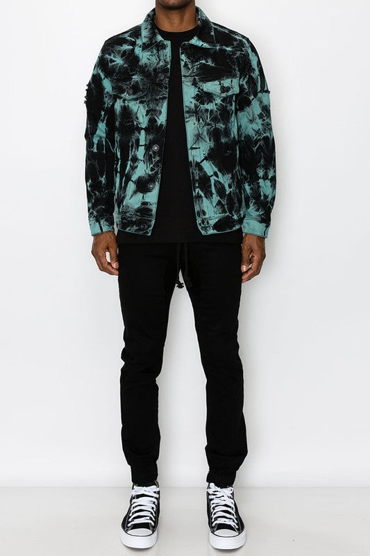 Men Tie Dye Denim Jacket