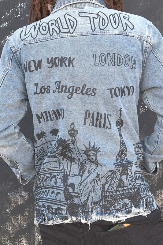 Men World Tour Denim Jacket