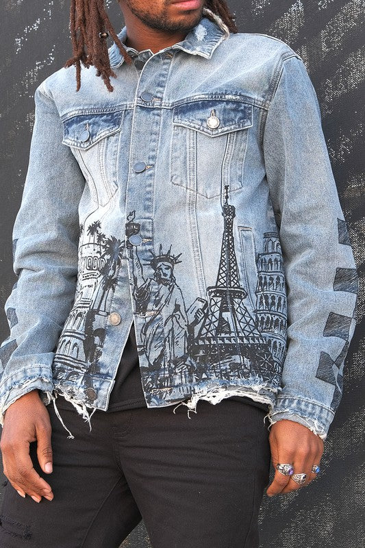 Men World Tour Denim Jacket