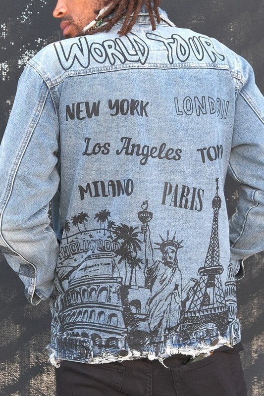 Men World Tour Denim Jacket