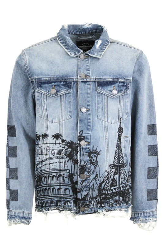 Men World Tour Denim Jacket