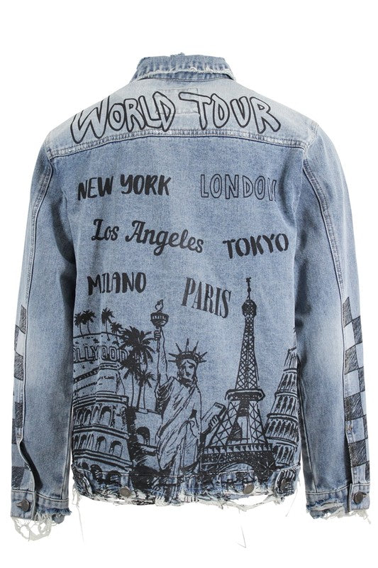 Men World Tour Denim Jacket