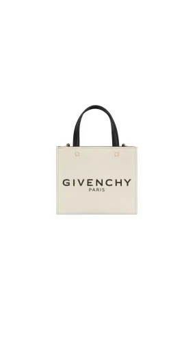 Mini G-tote Shopping Bag In Canvas - Beige