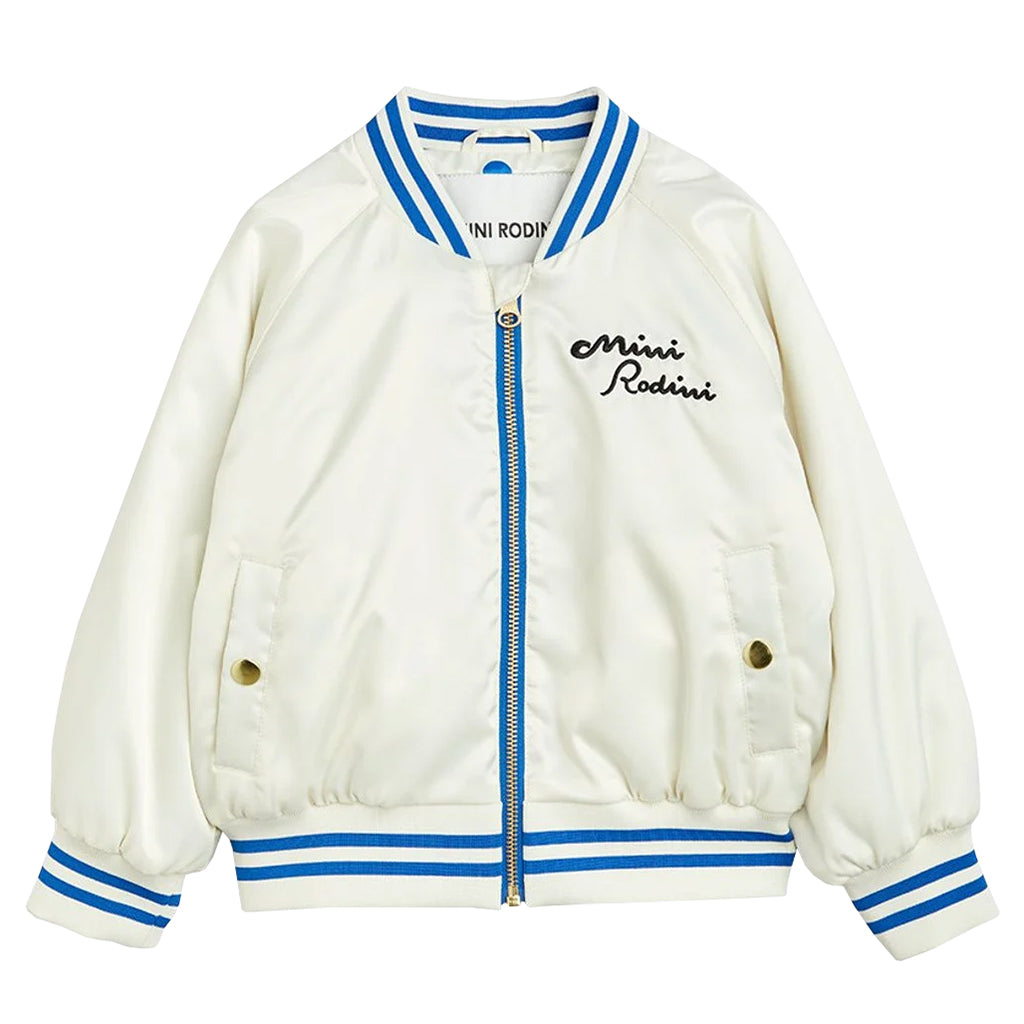 Mini Rodini Child Dolphins Baseball Jacket White