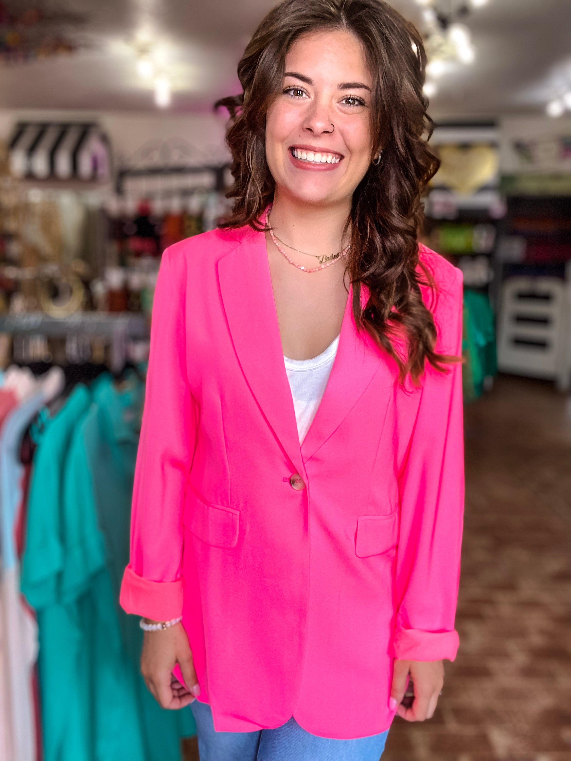 Neon Nights Pink Blazer