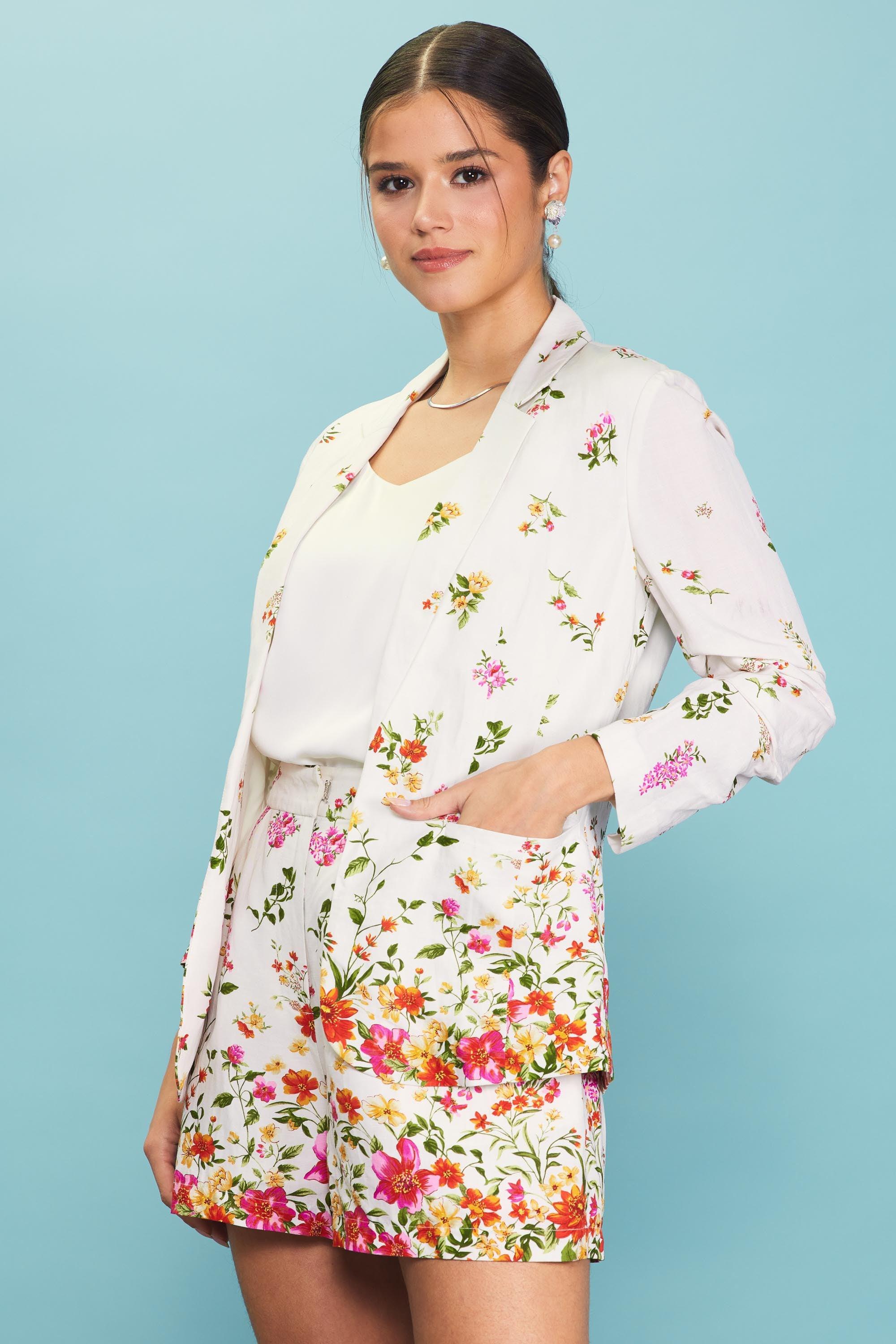 Olive and Bette's - Floral Border Print Blazer