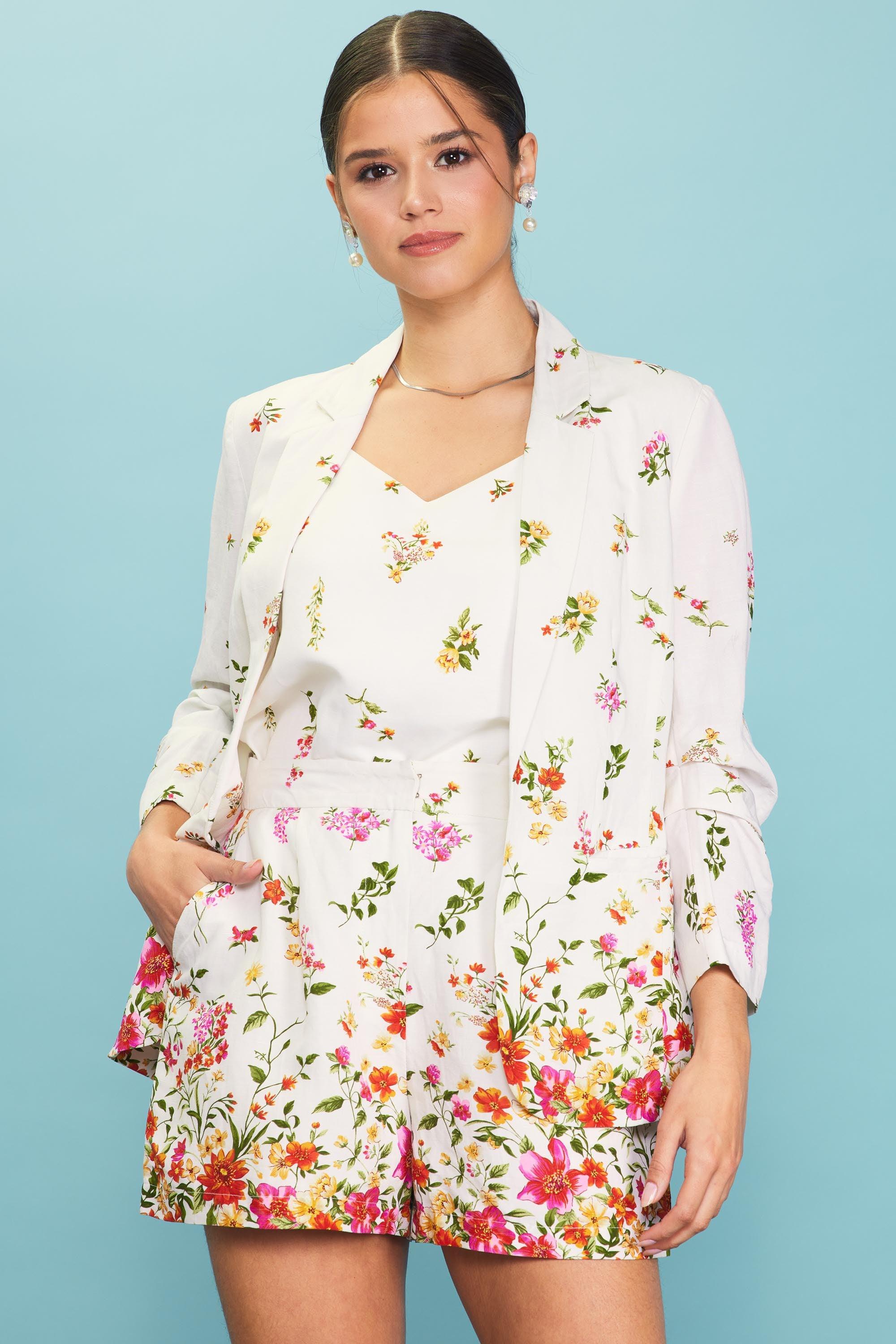 Olive and Bette's - Floral Border Print Blazer