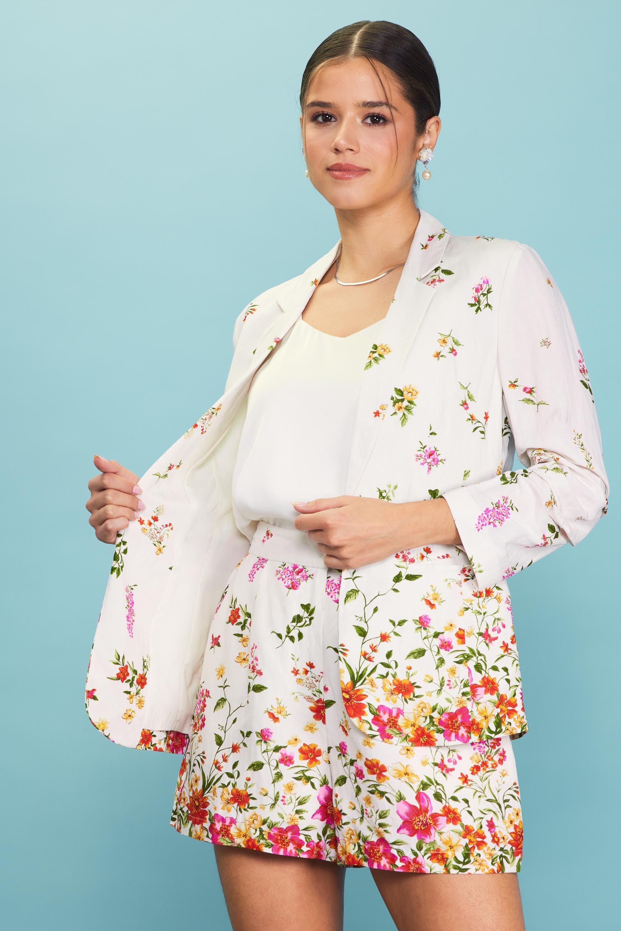 Olive and Bette's - Floral Border Print Blazer