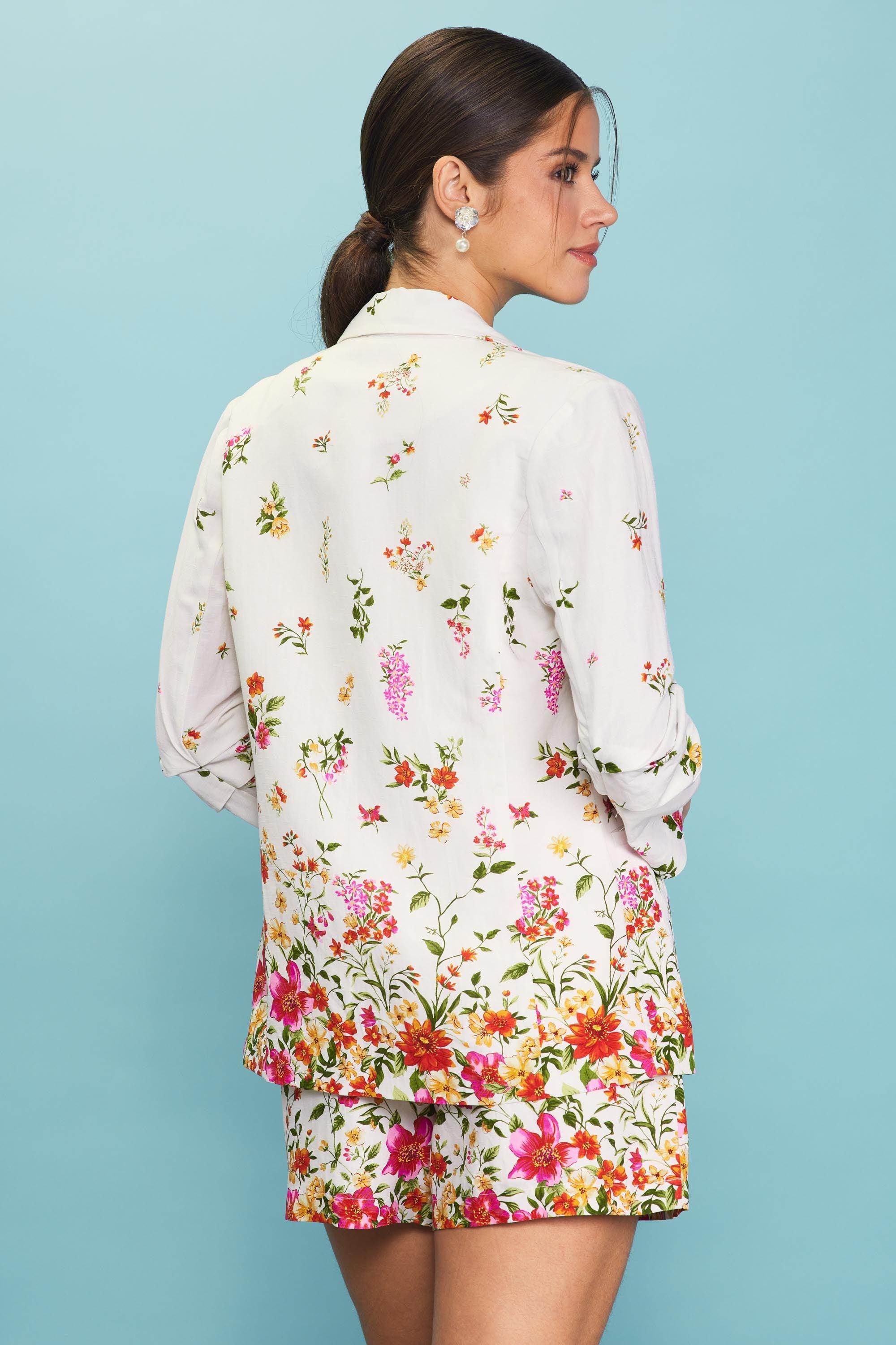 Olive and Bette's - Floral Border Print Blazer