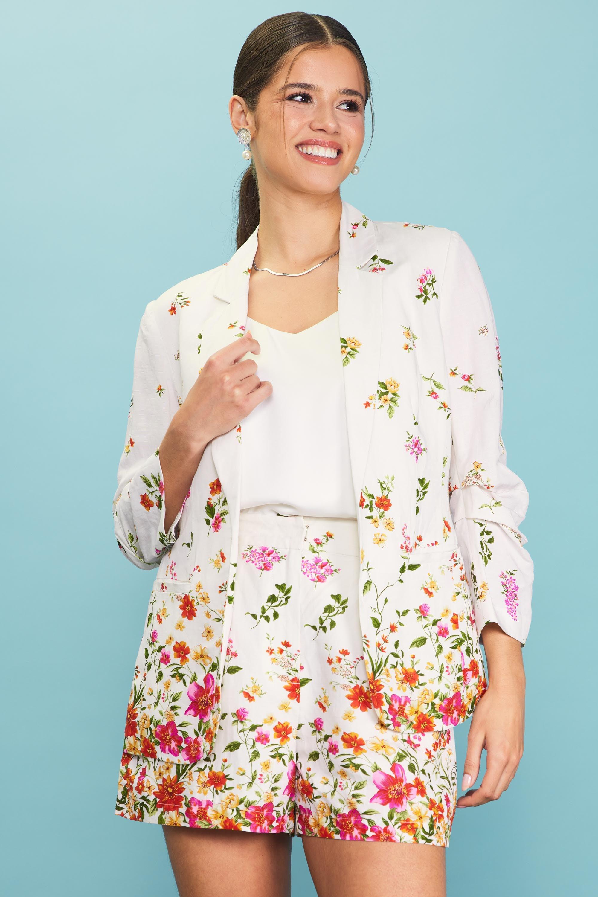 Olive and Bette's - Floral Border Print Blazer