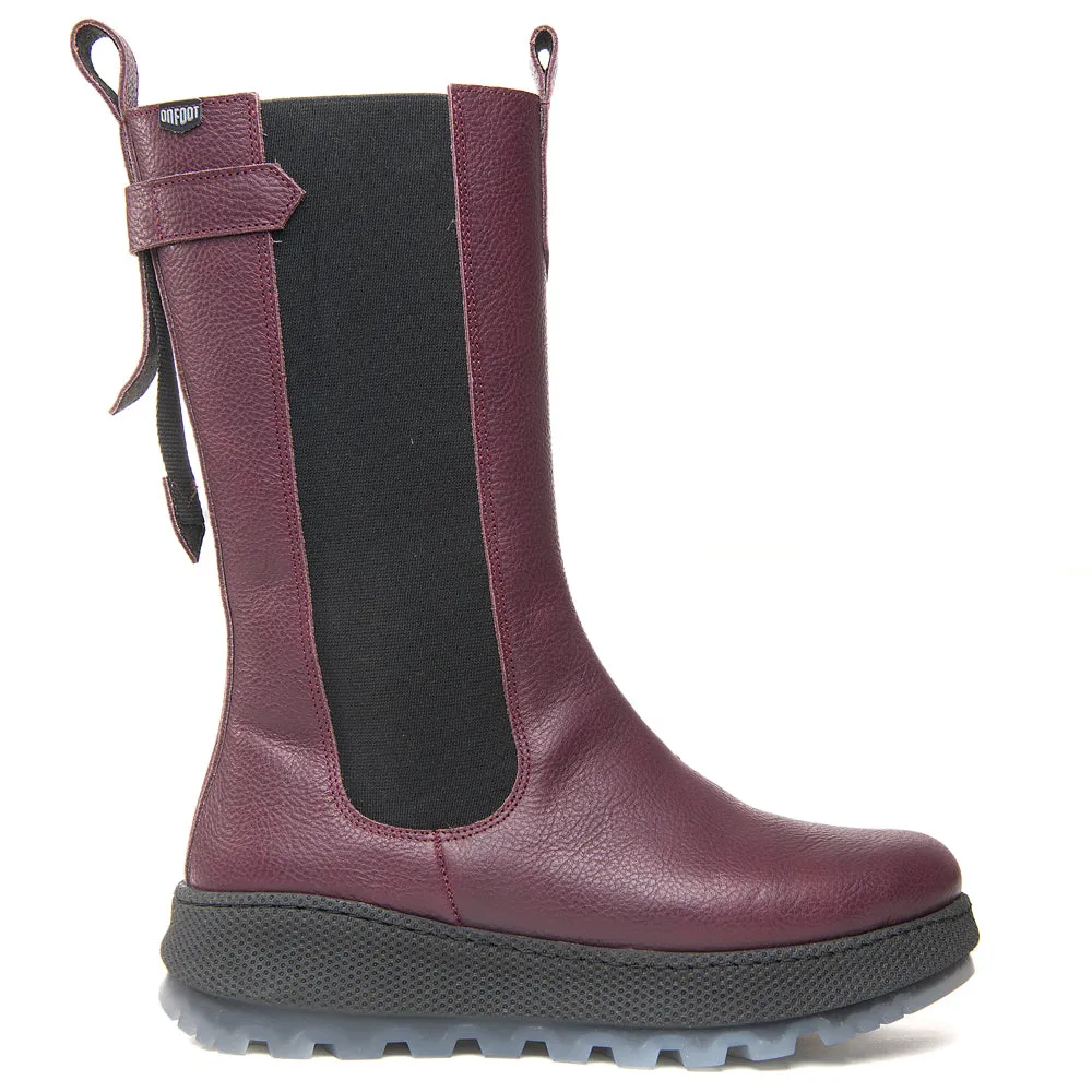 OnFoot 35021 Burgundy Boot w/Zipper