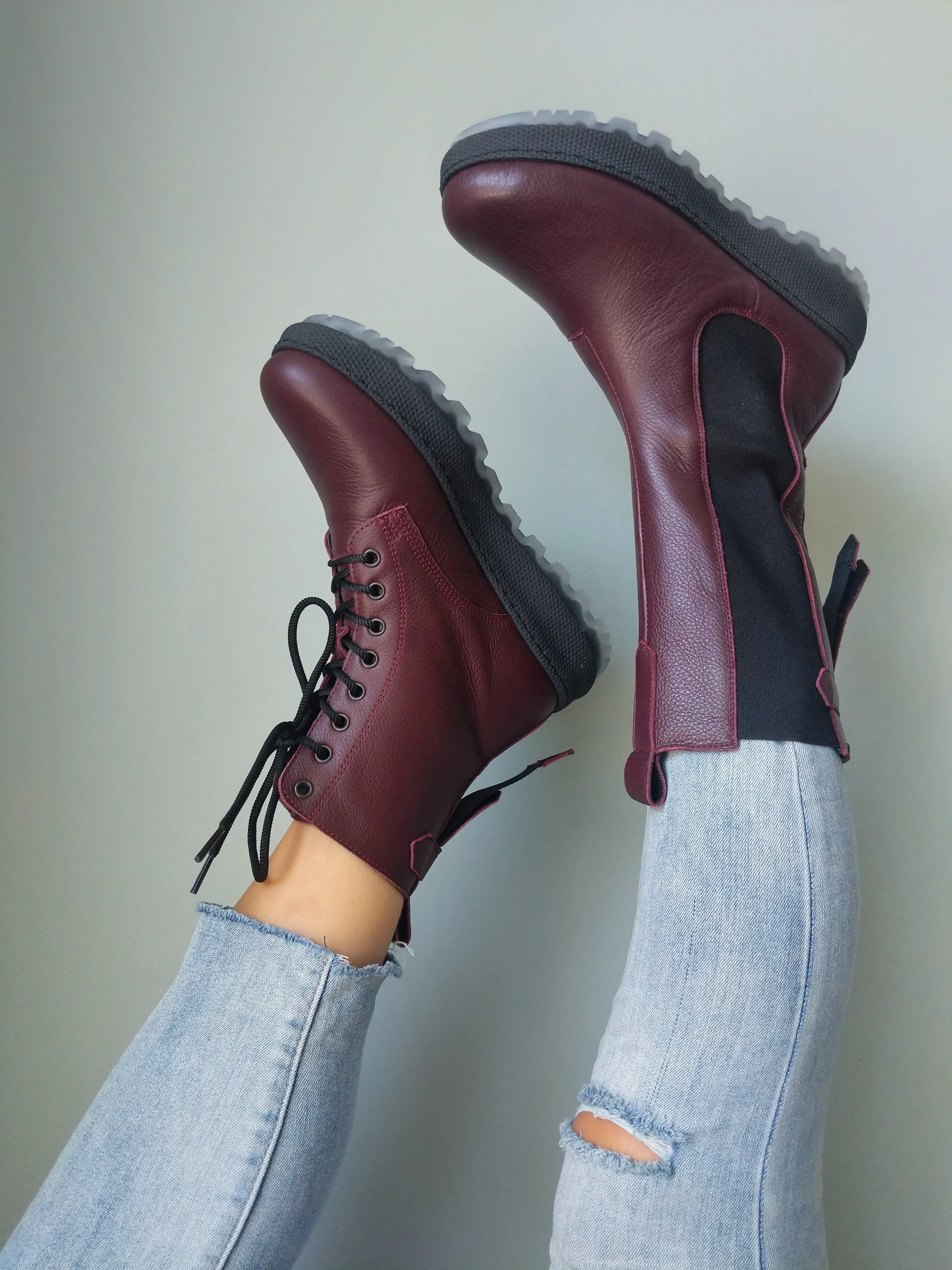 OnFoot 35021 Burgundy Boot w/Zipper