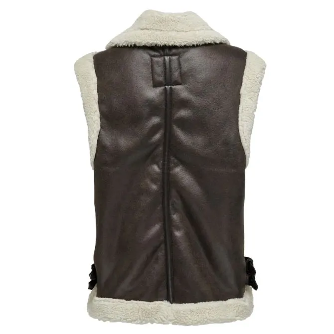 ONLY GIACCA SMANICATA FAUX LEATHER WAISTCOAT 15304239