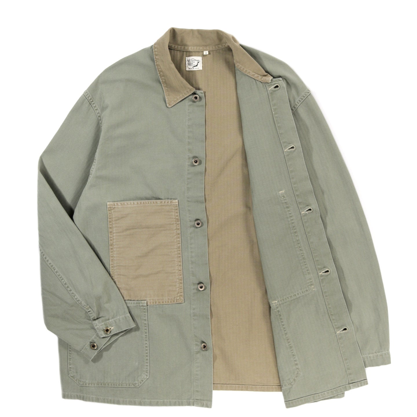 ORSLOW HERRINGBONE UTILITY COVERALL GREEN