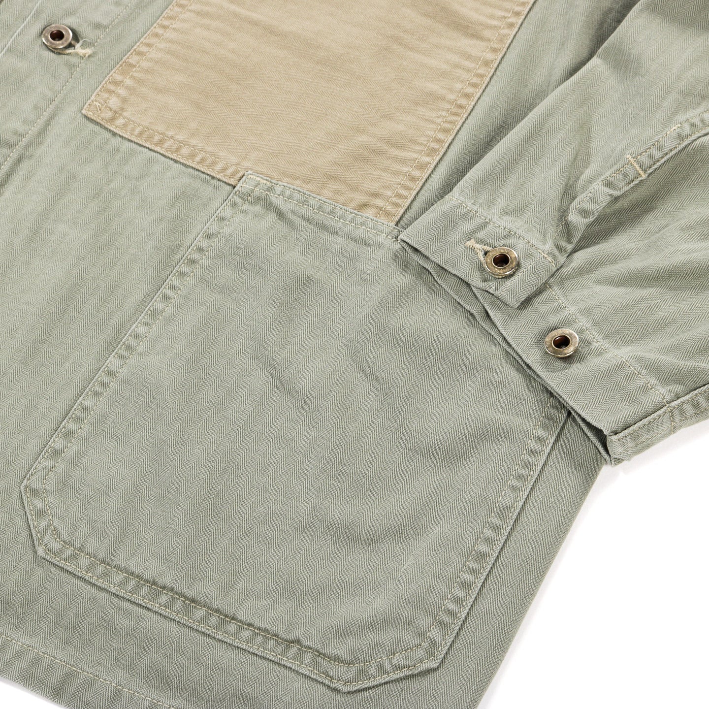 ORSLOW HERRINGBONE UTILITY COVERALL GREEN