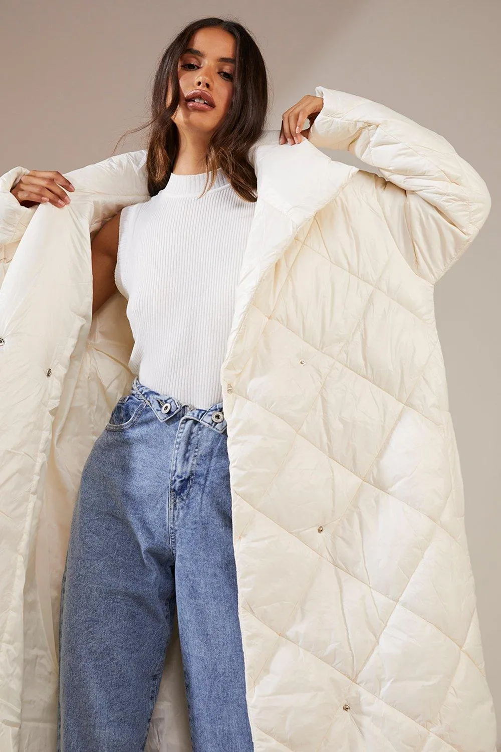 Oversized Collar Duvet Coat