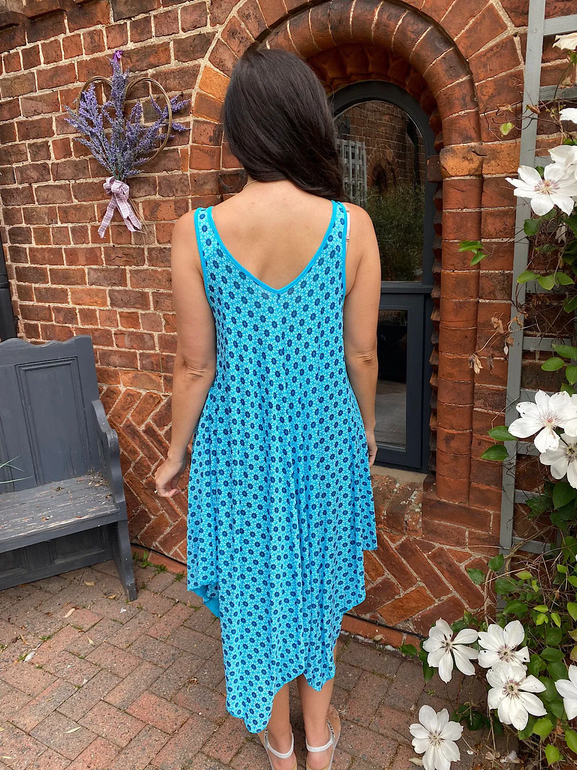 Patterned Vest Dress Kelly