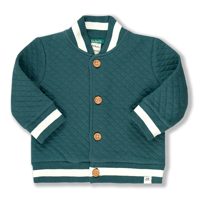 Peacock Quilted Bomber Jacket