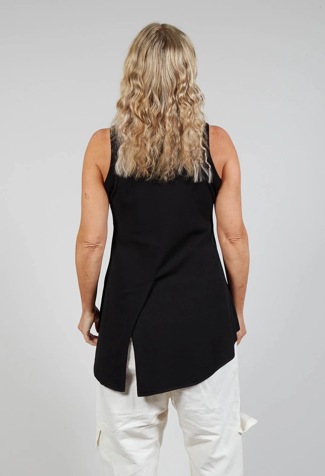 Peplum Vest in Black