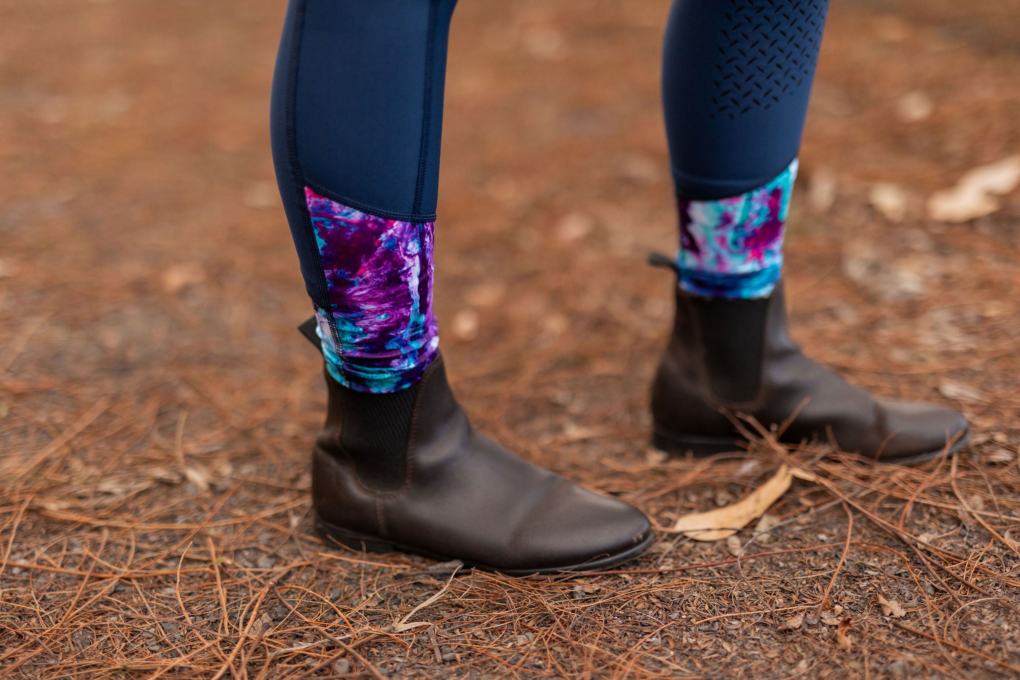 Performance Riding Tights - NAVY with BLUE REEF