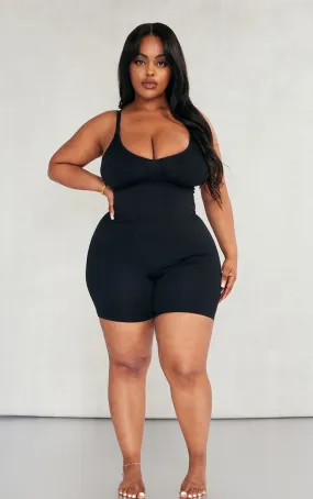 Plus Black Shapewear Unitard