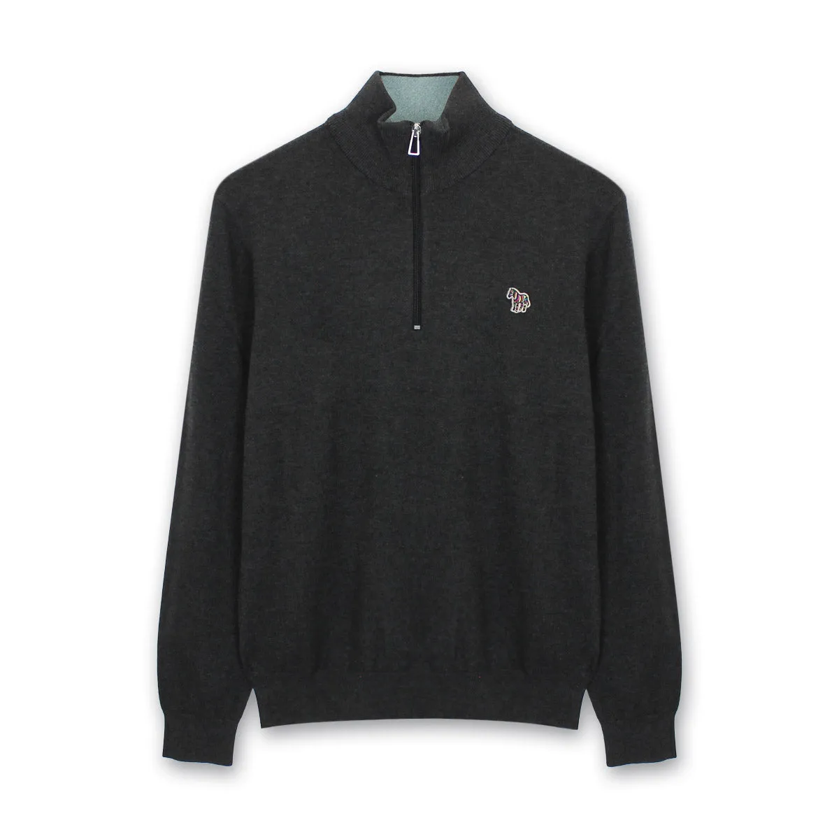 PS Paul Smith - Zip Neck Jumper in Dark Grey