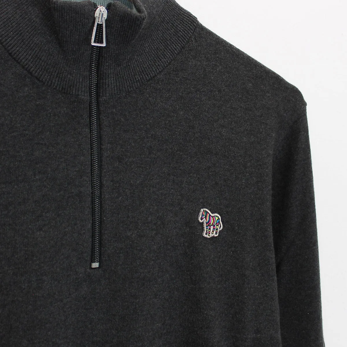 PS Paul Smith - Zip Neck Jumper in Dark Grey