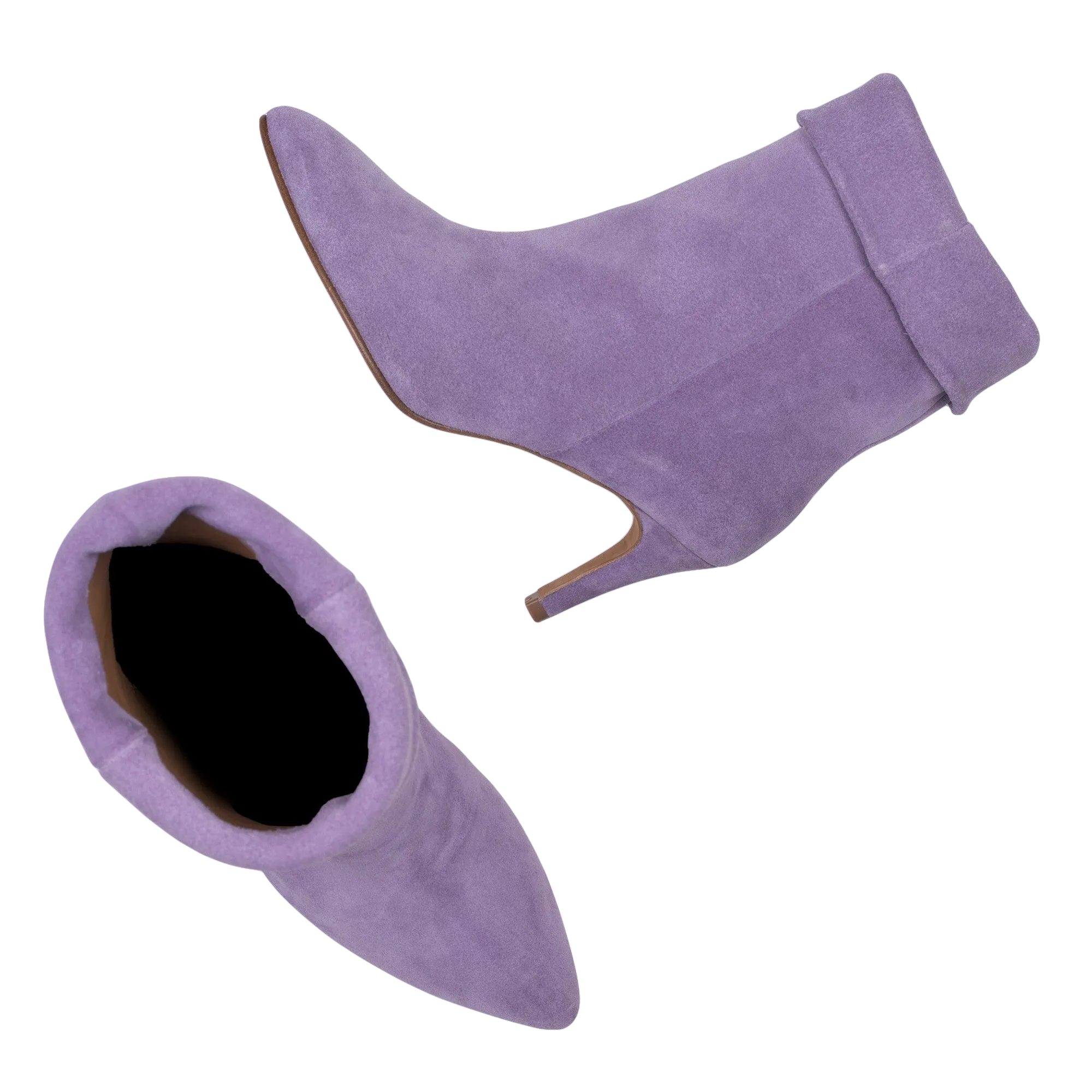 PURPLE SUEDE ANKLE BOOTS