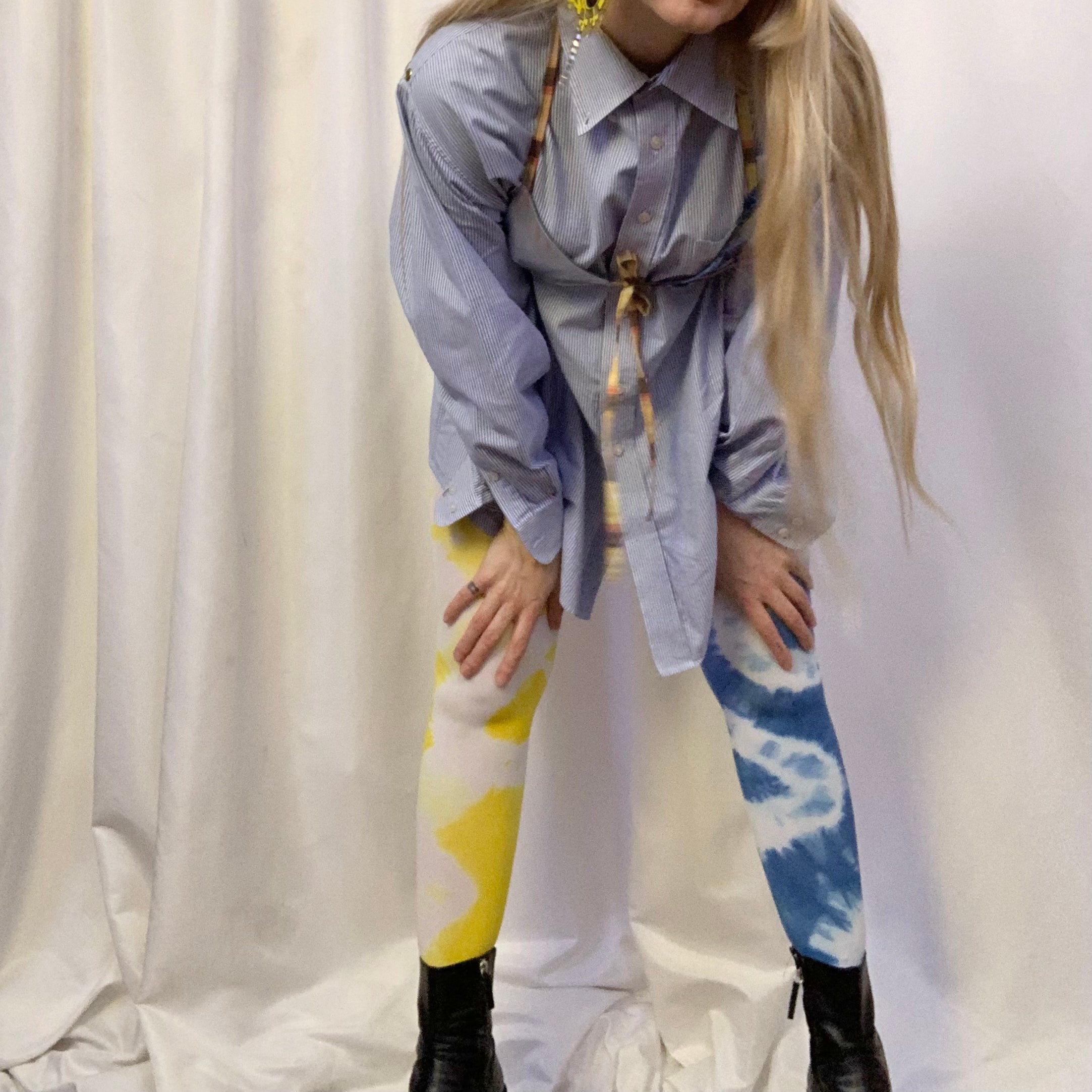 Recycled blueberry lemon drama tights