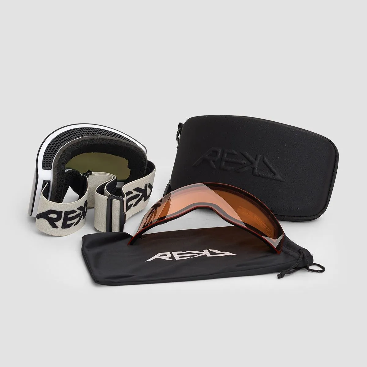 REKD Rocker MagLock Snow Goggle Kit White/Mirror