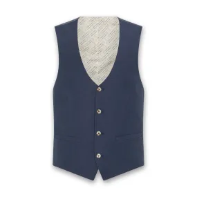 Remus - Massa Mix & Match Linen Waistcoat in Blue