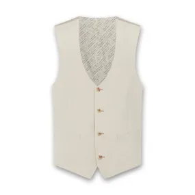 Remus - Massa Mix & Match Linen Waistcoat in Stone