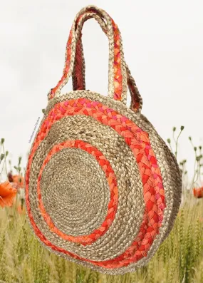 ROSE GARDEN WOVEN JUTE TOTE / SHOULDER BAG