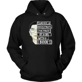 Ruth Bader A Girl With A Book Hoodie