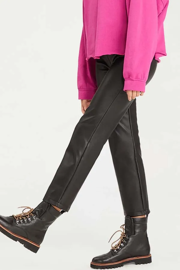 Sanctuary Leather Like Carnaby Kick Cropped Pant