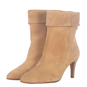 SAND SUEDE ANKLE BOOTS